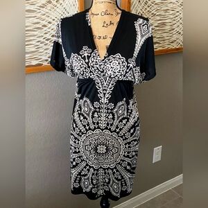 BW Print V-Neck Dress or Cover Up
